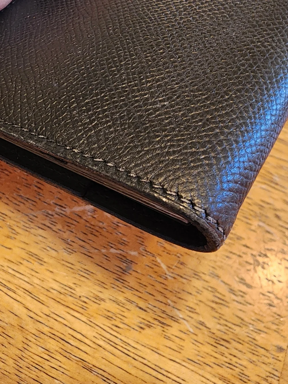black leather Hermès agenda cover With COA